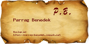 Parrag Benedek névjegykártya